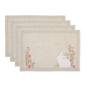 Easter Spring Bouquet Floral Linen Placemats Set of 4, New